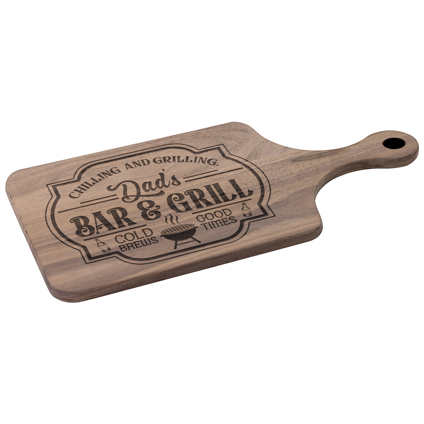 Dads_Bar__Grill_Paddle_Cutting_Board_Dark_Handle_Angle_Mockup.png