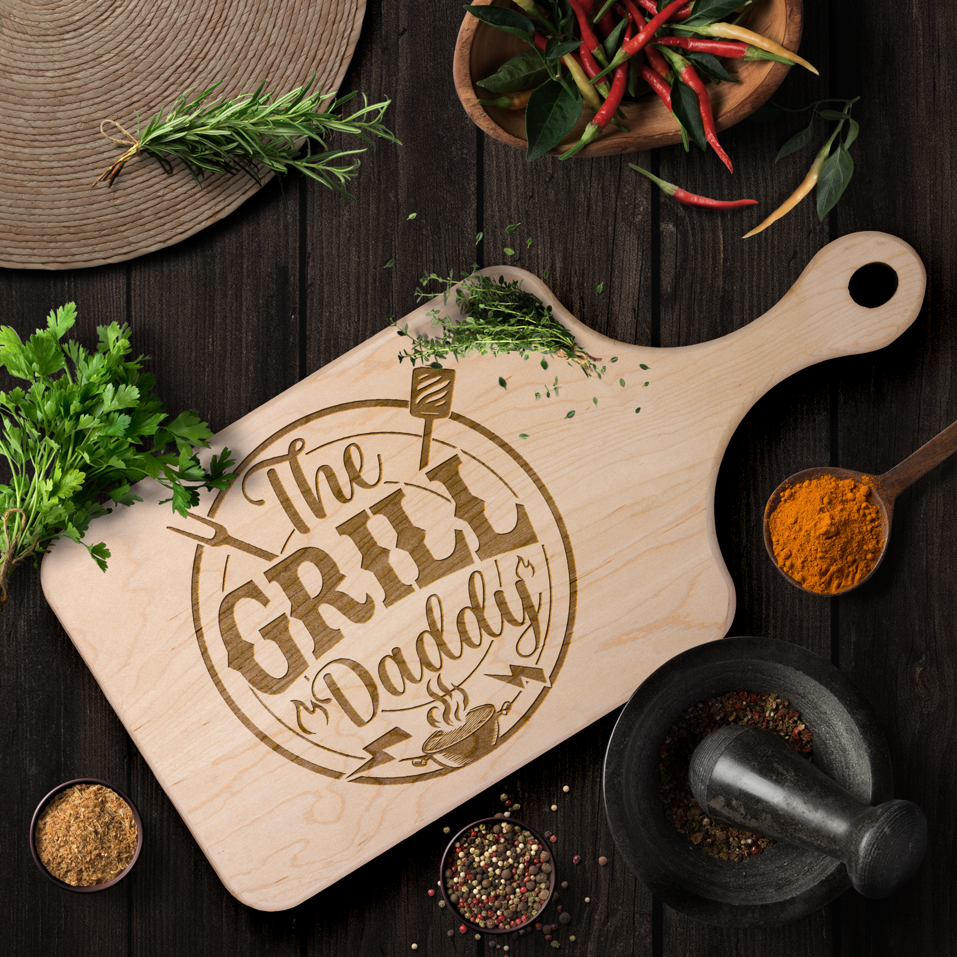 The_Grill_Daddy_Paddle_Cutting_Board_Light_Handle_Horizontal_Lifestyle_Mockup.png